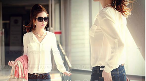 Blusa de seda manga larga